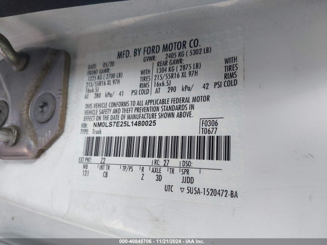 Ford Transit Connect Xl Cargo Van 2020 NM0LS7E25L1480025 Image 8