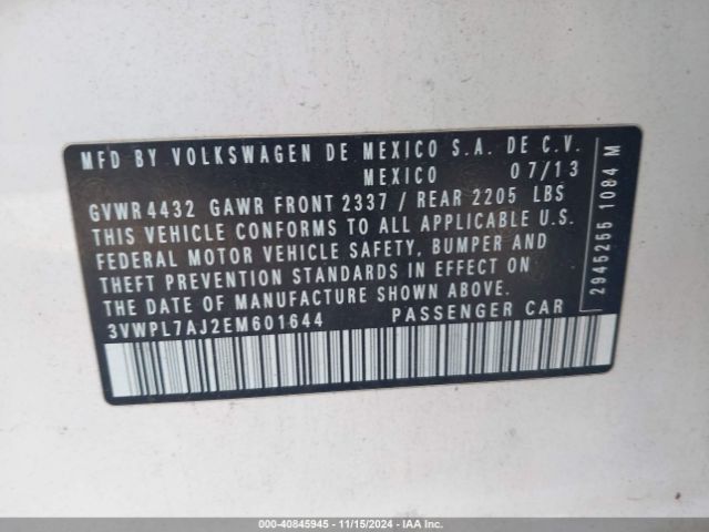 3VWPL7AJ2EM601644 Volkswagen Jetta Sportwagen 2.0l Tdi