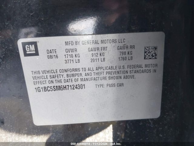 1G1BC5SM6H7124301 Chevrolet Cruze Ls Auto