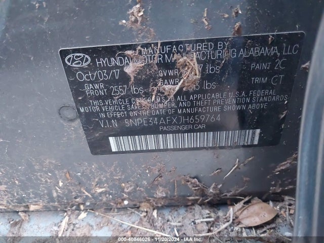 Hyundai SONATA SEL 2018 5NPE34AFXJH659764 Image 9