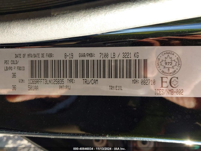RAM 1500 2020 1C6SRFFT3LN125835 Image 9