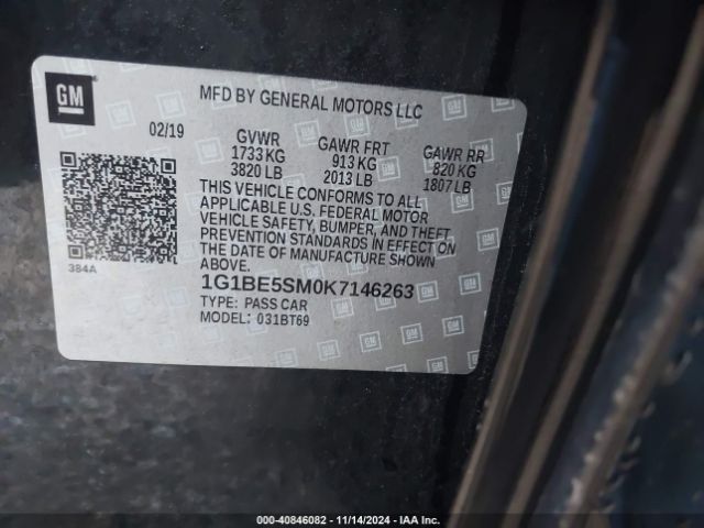 1G1BE5SM0K7146263 Chevrolet CRUZE LT