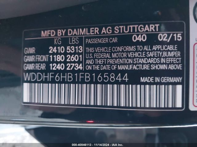 WDDHF6HB1FB165844 Mercedes-Benz E 400 4matic