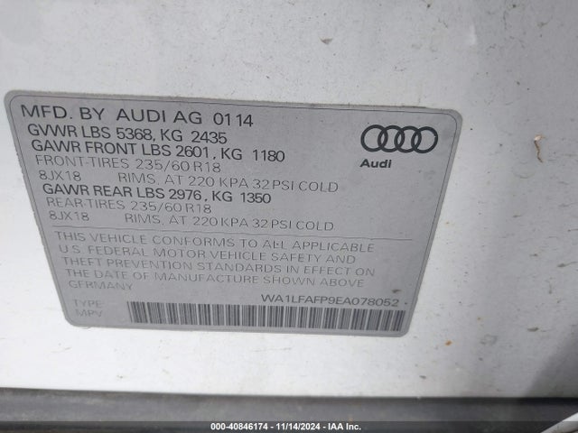 Audi Q5 2.0t Premium 2014 WA1LFAFP9EA078052 Image 9