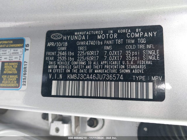 Hyundai TUCSON SEL 2018 KM8J3CA46JU736574 Image 9