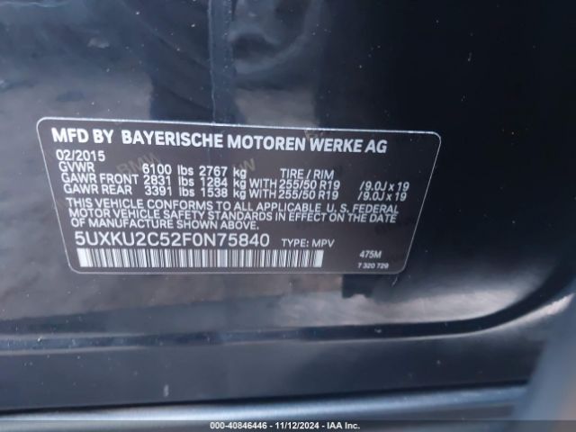 5UXKU2C52F0N75840 BMW X6 Xdrive35i