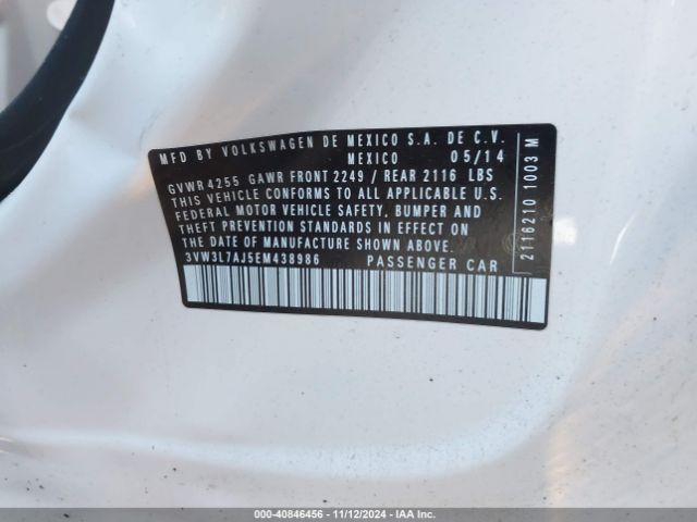 3VW3L7AJ5EM438986 Volkswagen Jetta 2.0l Tdi