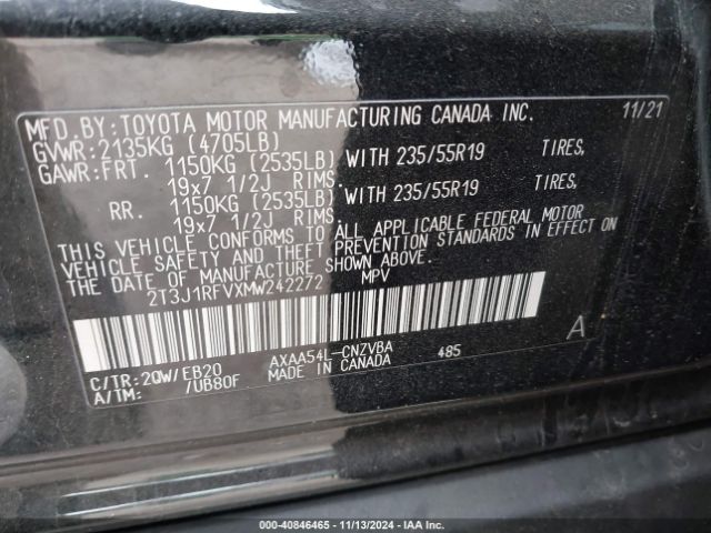 2T3J1RFVXMW242272 Toyota Rav4 Adventure