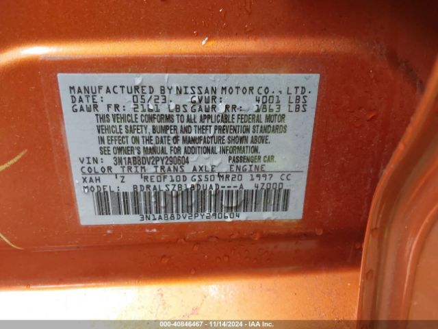 3N1AB8DV2PY290604 Nissan Sentra Sr Xtronic Cvt