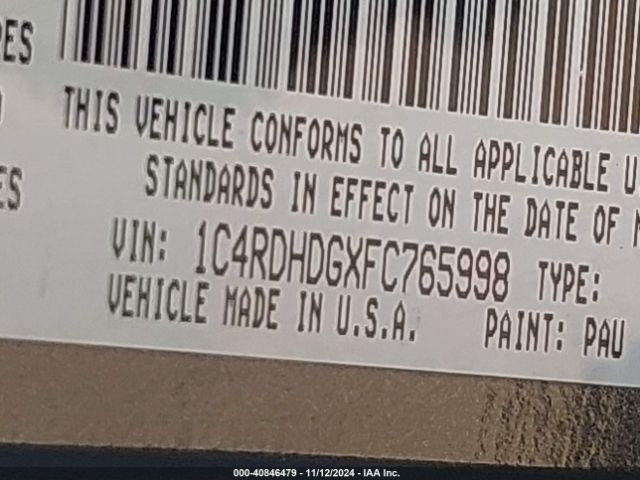 1C4RDHDGXFC765998 Dodge DURANGO LIMITED