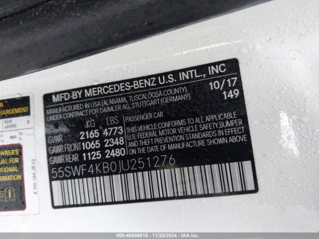 55SWF4KB0JU251276 Mercedes-Benz C 300 4matic