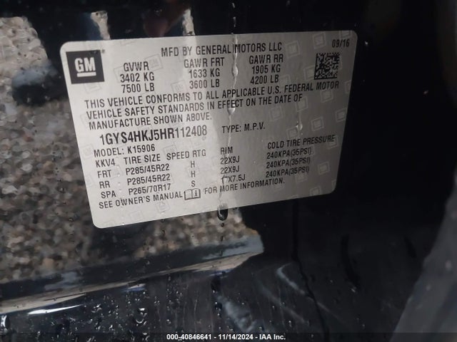 2017 CADILLAC ESCALADE ESV 1GYS4HKJ5HR112408 Photo 8