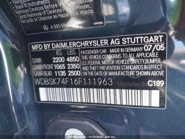 2006 MERCEDES-BENZ SL 55 AMG WDBSK74F16F111963 Photo 8