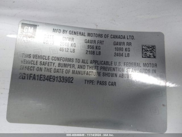 2G1FA1E34E9133902 Chevrolet Camaro 2ls