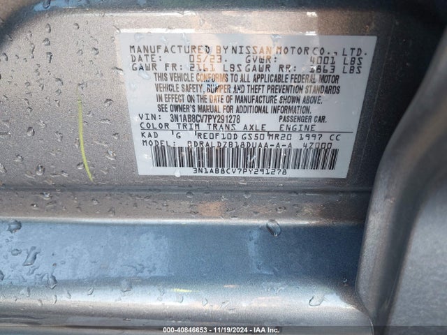 Nissan Sentra Sv Xtronic Cvt 2023 3N1AB8CV7PY291278 Image 9