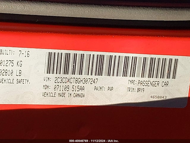 Dodge CHARGER R/T 2016 2C3CDXCT8GH307247 Image 9