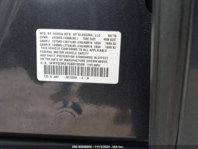 5FRYD3H27GB019508 Acura Mdx Acurawatch Plus Package