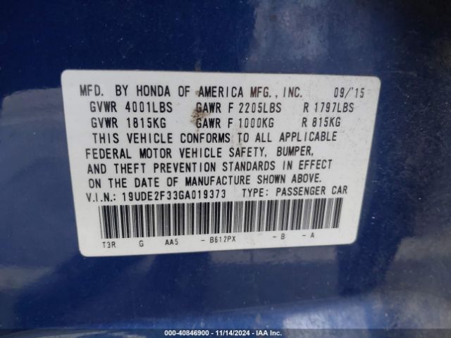 19UDE2F33GA019373 Acura Ilx 2.4l/acurawatch Plus Package