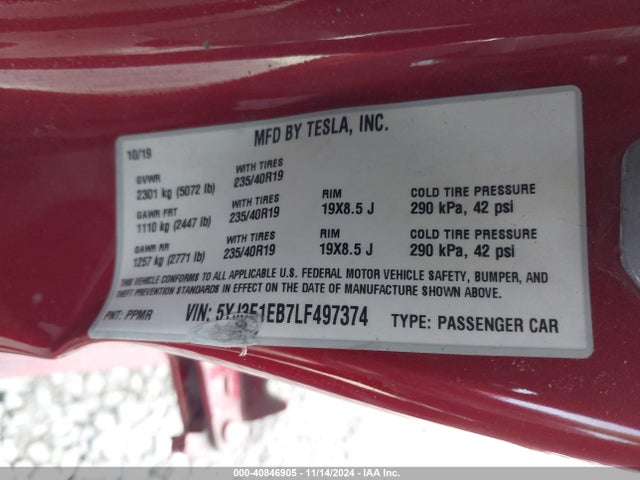 2020 TESLA MODEL 3 5YJ3E1EB7LF497374 Photo 8