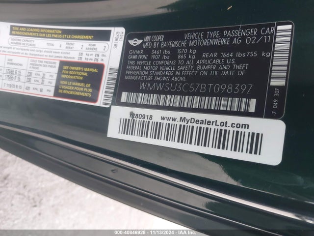2011 MINI COOPER WMWSU3C57BT098397 Photo 8