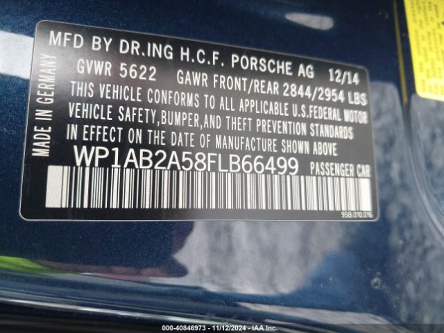 WP1AB2A58FLB66499 Porsche MACAN S