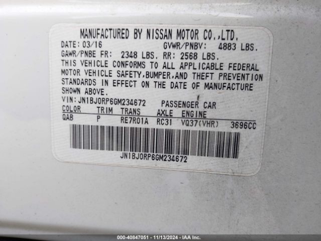 JN1BJ0RP6GM234672 Infiniti QX50