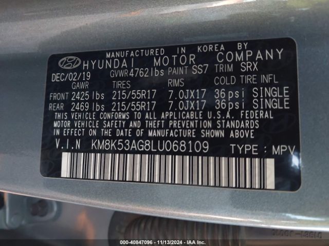 KM8K53AG8LU068109 Hyundai Kona Electric Ultimate