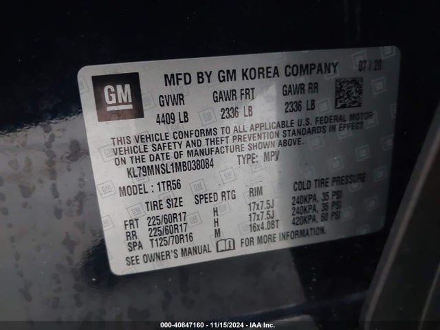 Chevrolet Trailblazer Awd Ls 2021 KL79MNSL1MB038084 Image 9