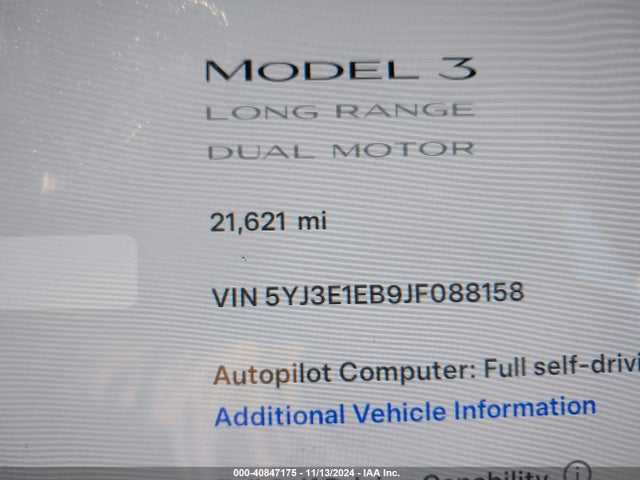 Tesla Model 3 Long Range/performance 2018 5YJ3E1EB9JF088158 Image 15