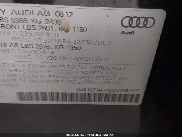 2013 AUDI Q5 WA1CFAFP1DA008107 Photo 8