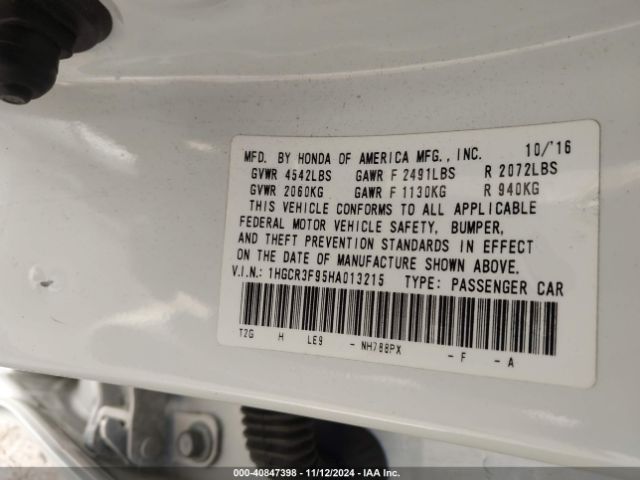 1HGCR3F95HA013215 Honda Accord Touring V6
