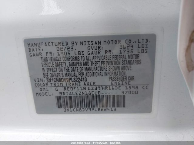 3N1CN8DV9PL822413 Nissan Versa 1.6 S Xtronic Cvt