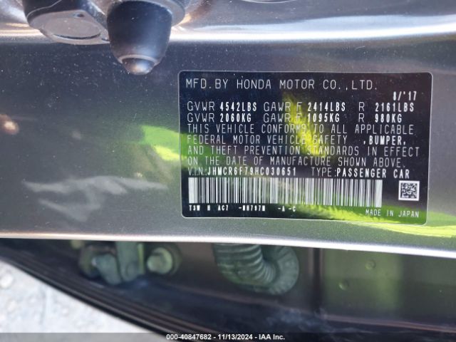 JHMCR6F79HC030651 Honda Accord Hybrid Touring