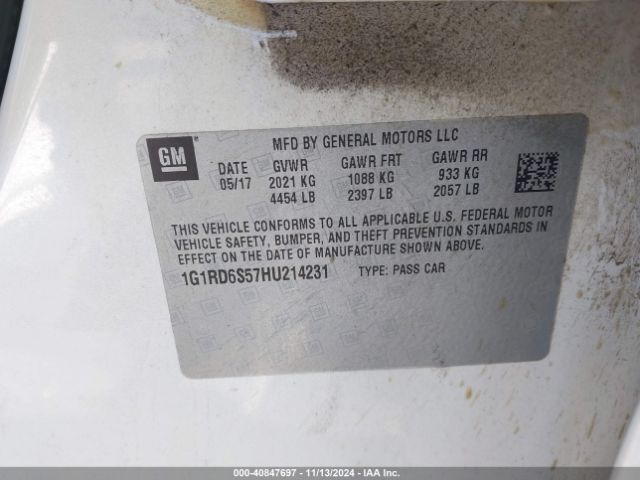 1G1RD6S57HU214231 Chevrolet Volt Premier