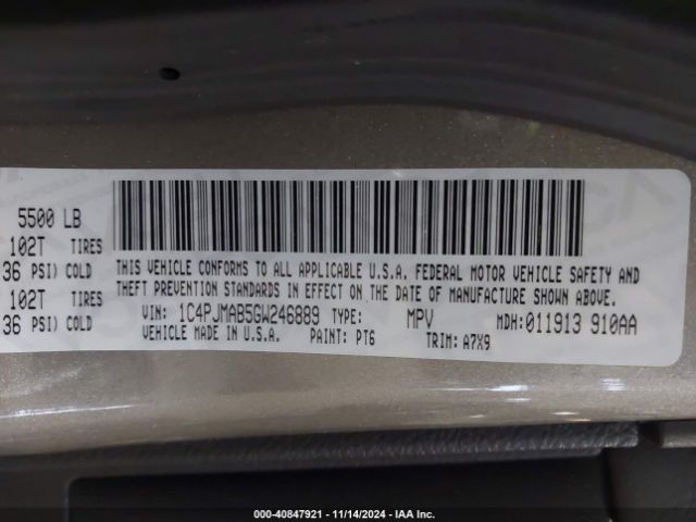 1C4PJMAB5GW246889 Jeep Cherokee Sport