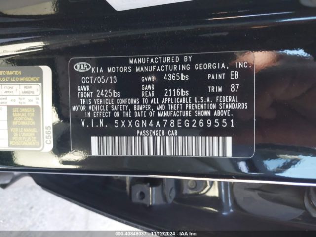 5XXGN4A78EG269551 KIA OPTIMA EX