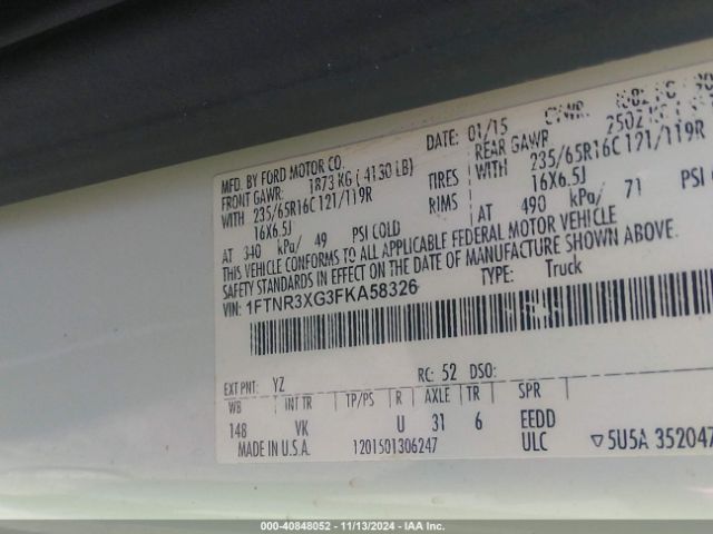 1FTNR3XG3FKA58326 Ford Transit-250