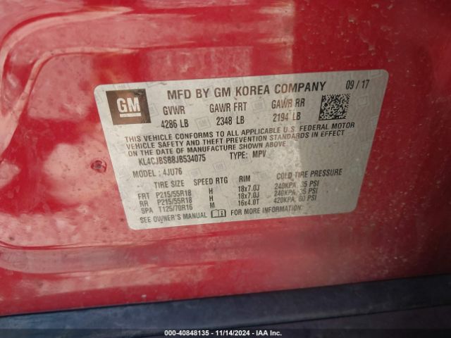 KL4CJBSB8JB534075 Buick Encore Preferred Ii