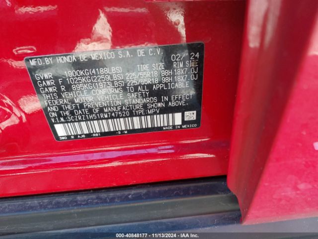 3CZRZ1H51RM747520 Honda HR-V
