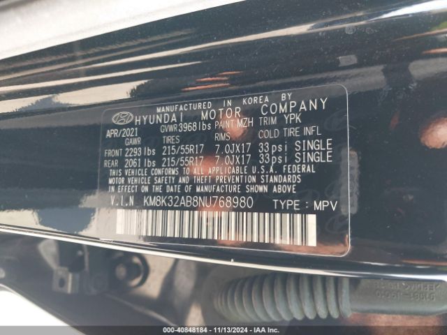 KM8K32AB8NU768980 Hyundai Kona Sel
