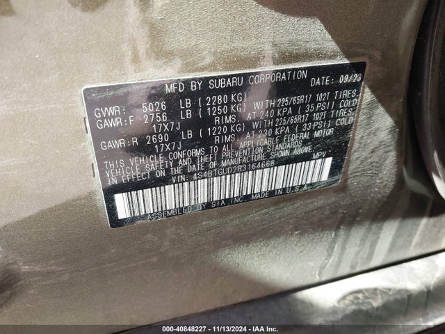 4S4BTGUD2R3164668 Subaru Outback Wilderness