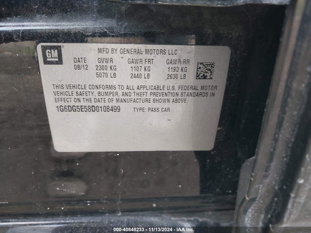 2013 CADILLAC CTS 1G6DG5E58D0108499 Photo 8