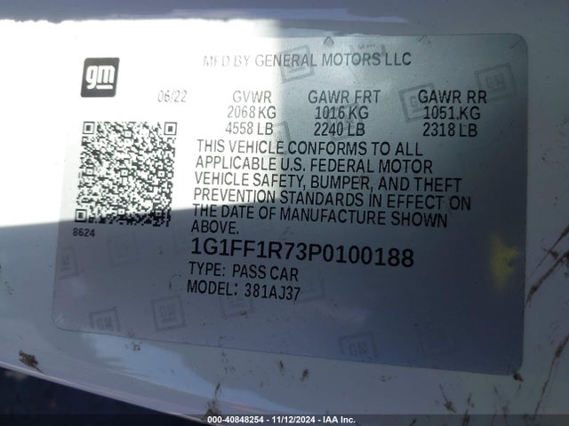 1G1FF1R73P0100188 Chevrolet Camaro Rwd  1ss