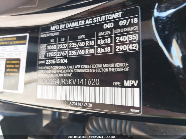 WDC0G4JB5KV141620 Mercedes-Benz GLC 300