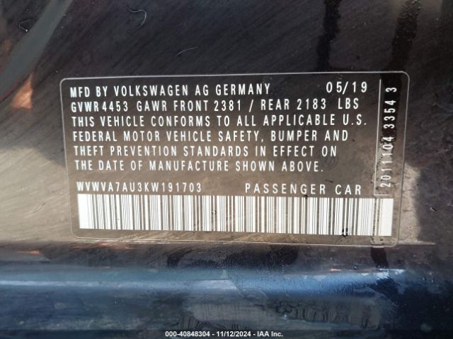 WVWVA7AU3KW191703 Volkswagen Golf R 2.0t W/dcc   Navigation