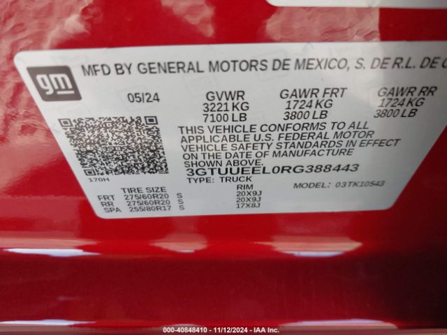 3GTUUEEL0RG388443 GMC Sierra 1500 4wd  Short Box At4