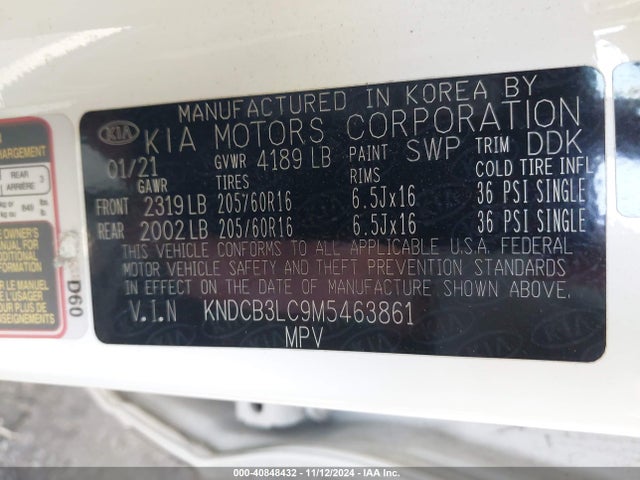 KIA Niro Lxs 2021 KNDCB3LC9M5463861 Image 9