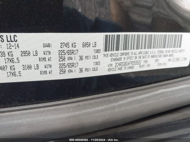 2C4RDGBG4FR593522 Dodge Grand Caravan American Value Pkg