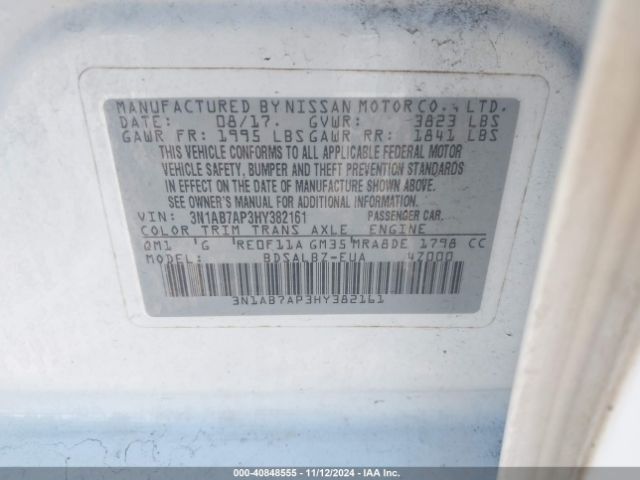 3N1AB7AP3HY382161 Nissan SENTRA S