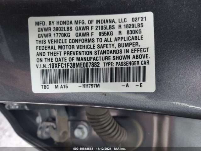 19XFC1F38ME007882 Honda CIVIC EX